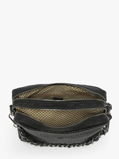 Cross Body Tas Vintage Leder Mila louise Zwart vintage 23673LE ander zicht 2